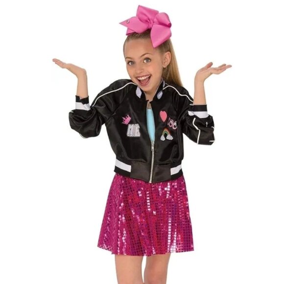 JoJo Siwa Rainbow Bomber Jacket Skirt Costume for Kids - NWT S 4-6 - Picture 1 of 7